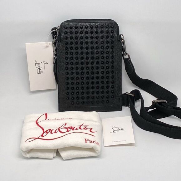 Christian Louboutin Loubilab Spiked Leather Crossbody Bag - Picture 1 of 9